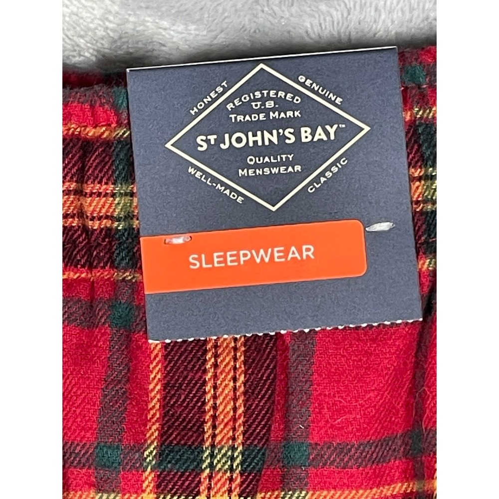St Johns Bay Mens Plaid Flannel Sleepwear Lounge Pants Red Yellow XXL NEW